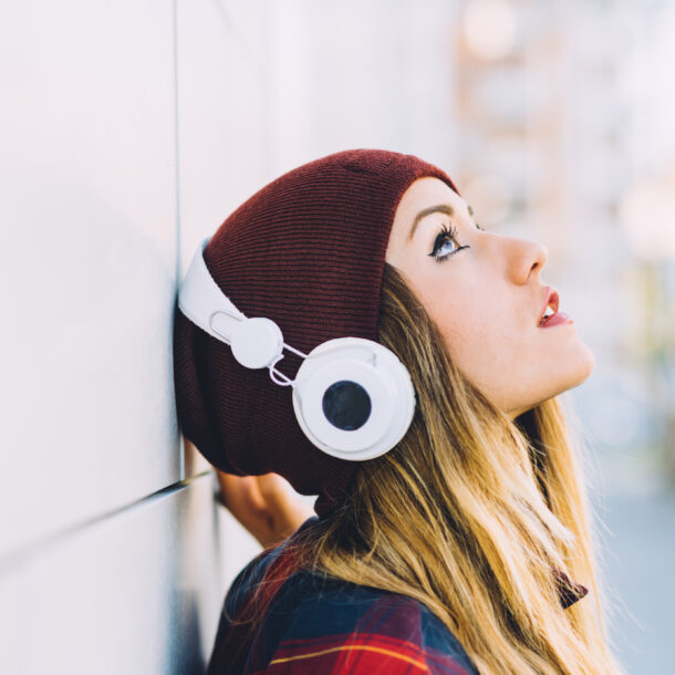 Young Woman Participating in Music Therapy Outdoors