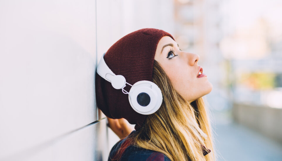 Young Woman Participating in Music Therapy Outdoors